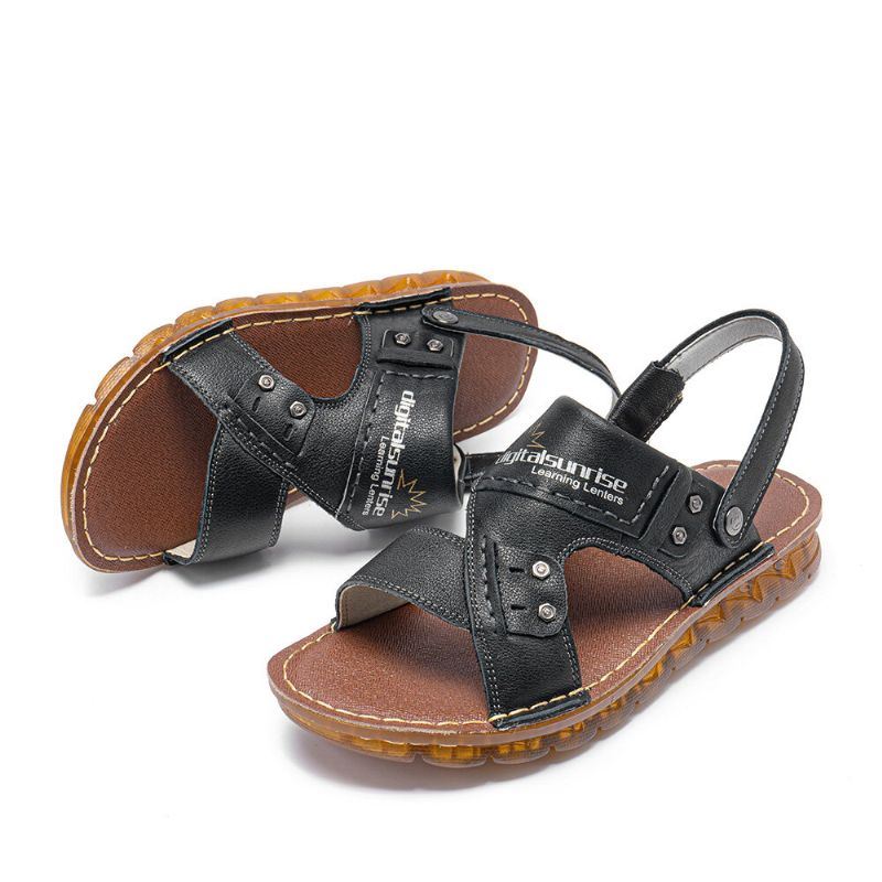 Heren Echt Leer Twee-weg Antislip Soft Casual Outdoor Sandalen