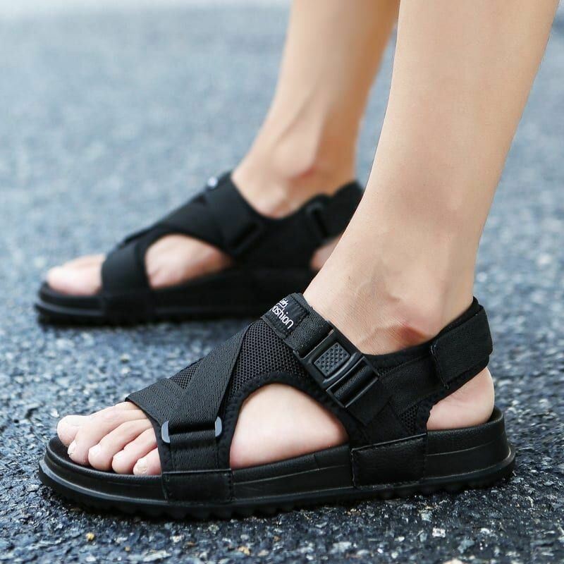 Heren Klittenband Open Teen Casual Strand Zachte Zool Sandalen