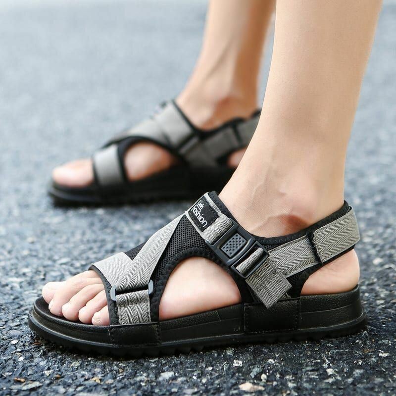 Heren Klittenband Open Teen Casual Strand Zachte Zool Sandalen