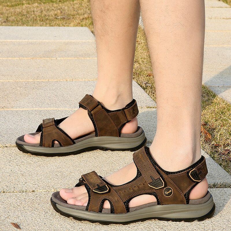 Heren Koeienhuid Ademend Antislip Casual Outdoor Sandalen