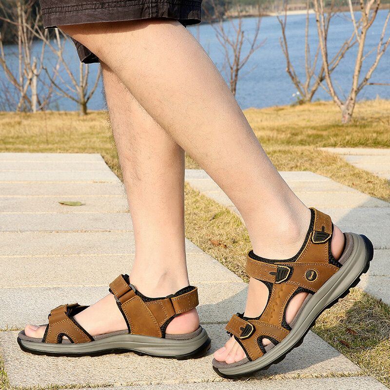 Heren Koeienhuid Ademend Antislip Casual Outdoor Sandalen