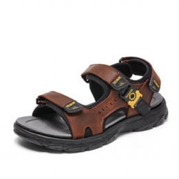 Heren Koeienhuid Ademend Antislip Geopend Strand Casual Outdoor Sandalen