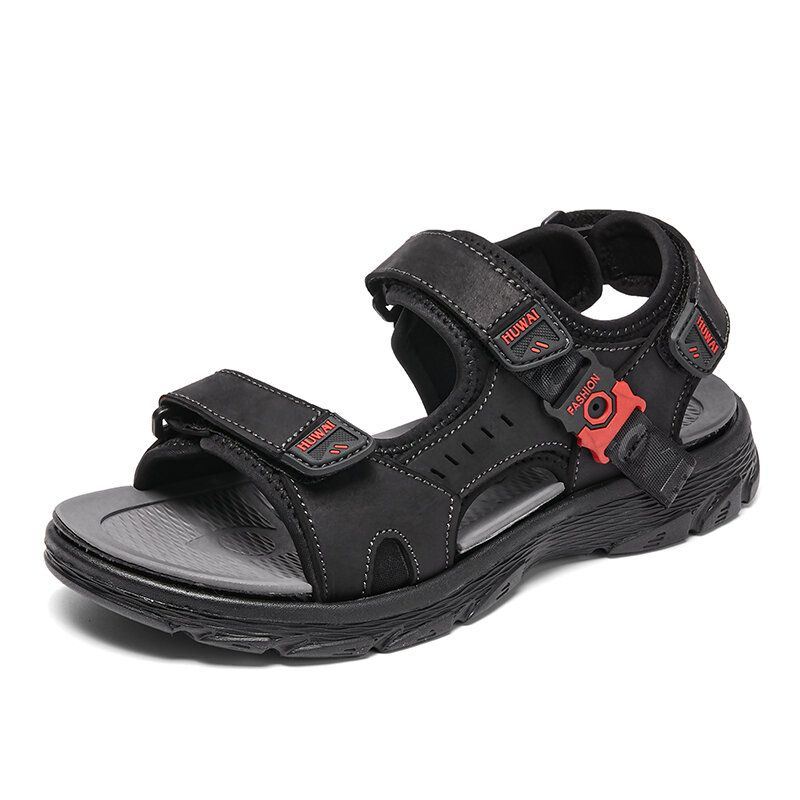 Heren Koeienhuid Ademend Antislip Geopend Strand Casual Outdoor Sandalen