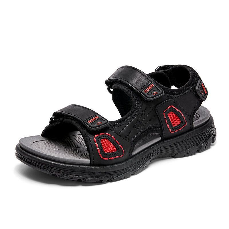 Heren Koeienhuid Ademend Antislip Geopend Strand Casual Outdoor Sandalen