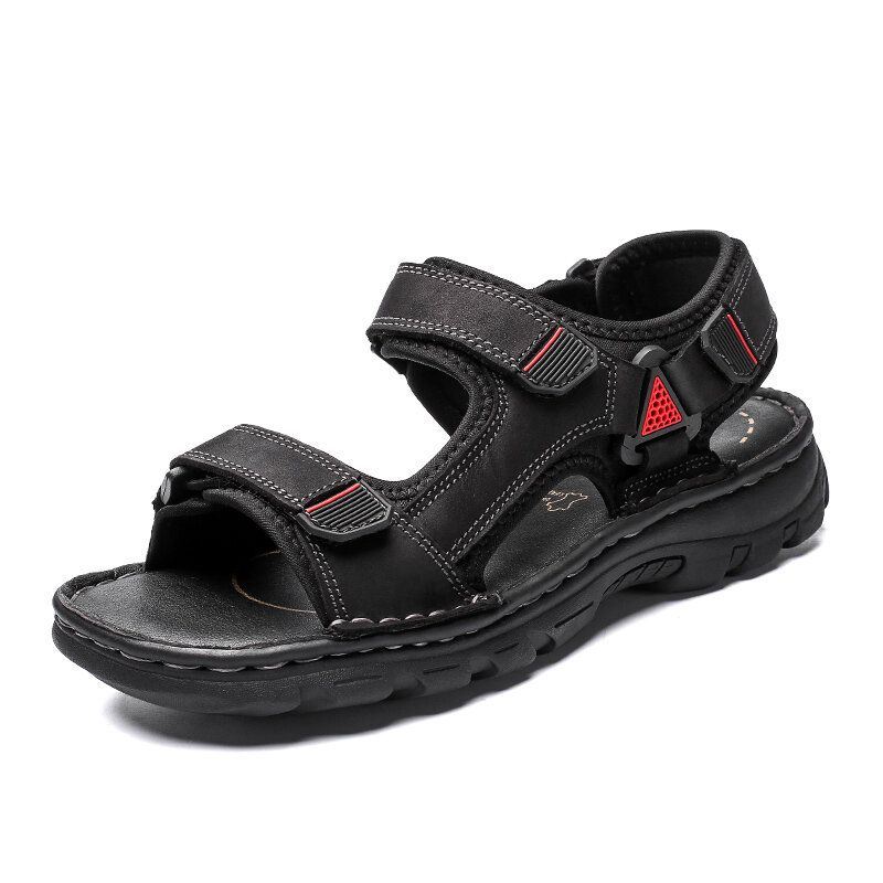 Heren Koeienhuid Ademend Antislip Geopend Strand Casual Outdoor Sandalen