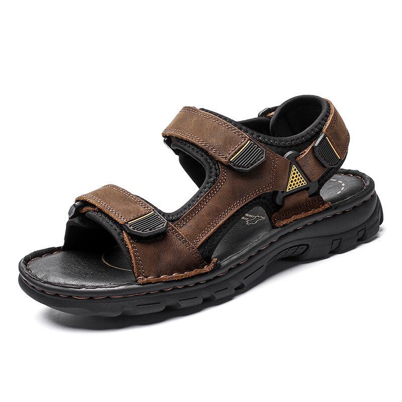 Heren Koeienhuid Ademend Antislip Geopend Strand Casual Outdoor Sandalen