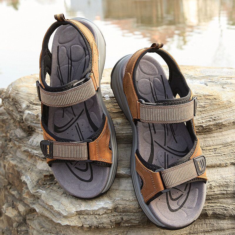 Heren Koeienhuid Ademend Geopend Antislip Comfortabele Casual Outdoor Sandalen