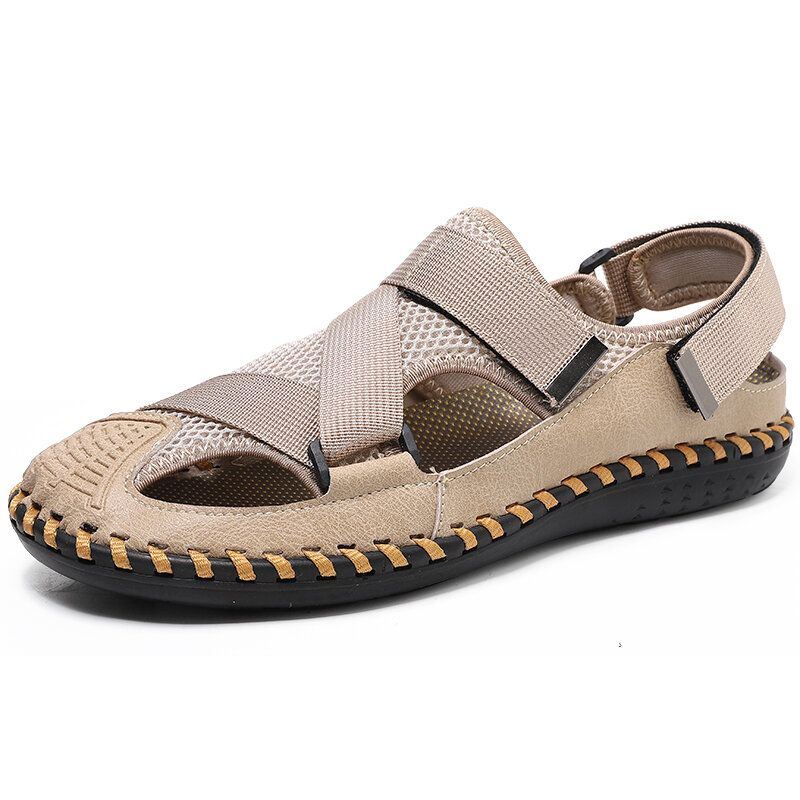 Heren Koeienhuid Ademend Gesloten Teen Antislip Soft Casual Outdoor Sandalen