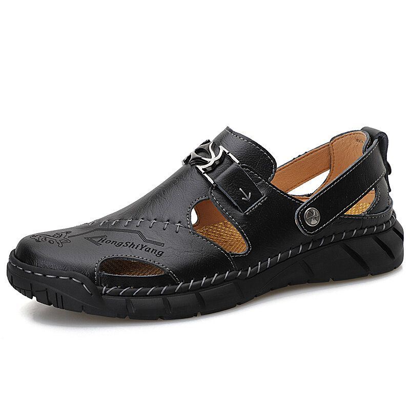 Heren Koeienhuid Casual Zachte Wandelzool Strand Lederen Sandalen