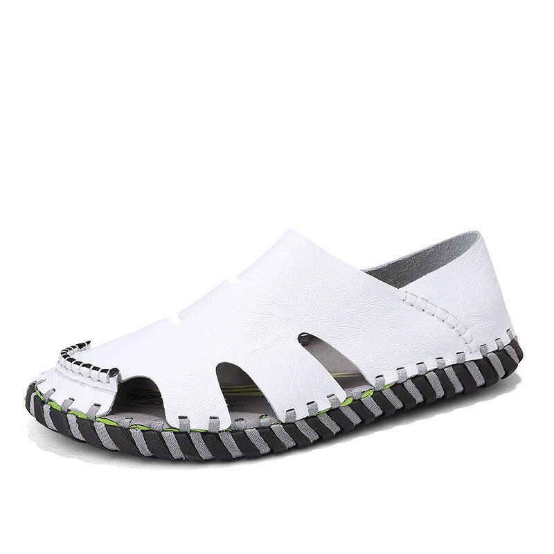 Heren Koeienhuid Gesloten Teen Antislip Zachte Casual Sandalen