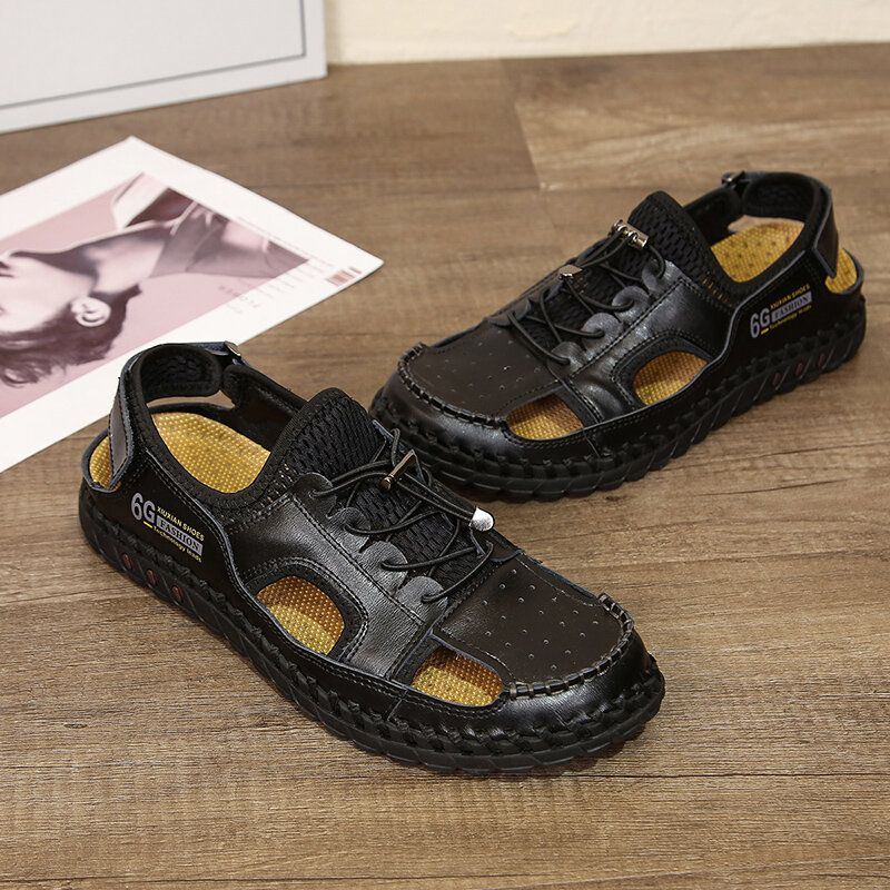 Heren Koeienhuid Gesloten Teen Antislip Zachte Casual Strandsandalen