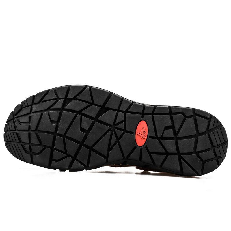 Heren Koeienhuid Kruiden Ademend Uitgehold Non-slip Casual Sandalen