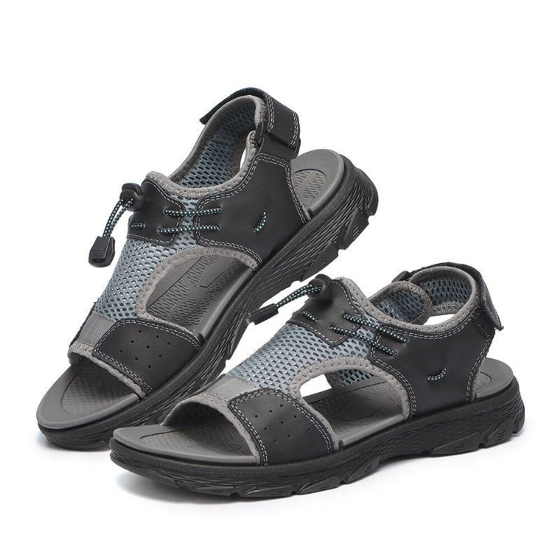 Heren Koeienhuid Mesh Ademende Antislip Casual Outdoor Sandalen