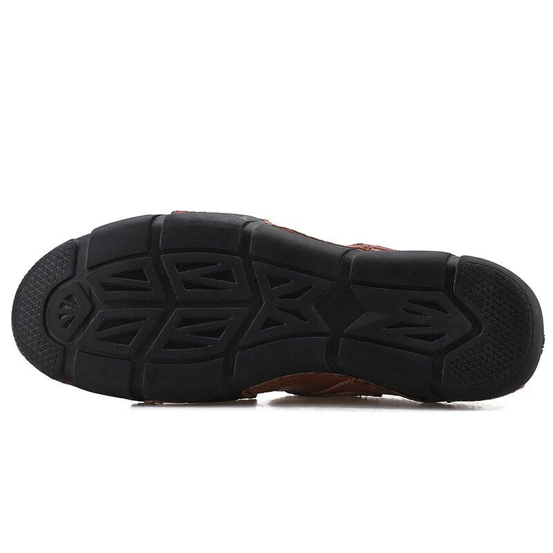 Heren Koeienhuid Uitgehold Ademend Zachte Bodem Slip On Outdoor Casual Strand Sandalen