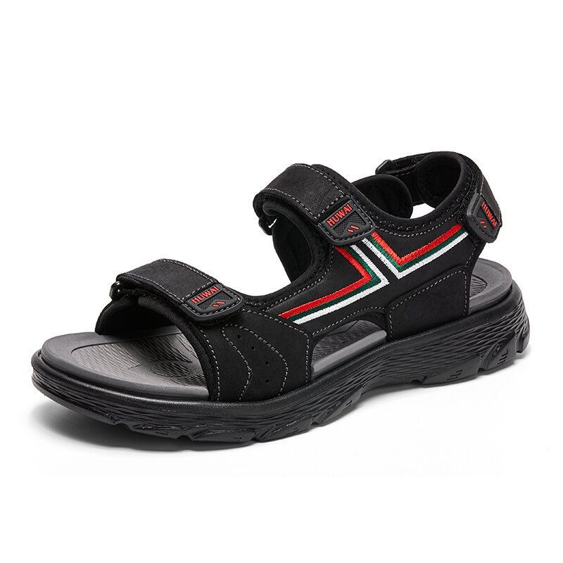 Heren Leer Ademend Antislip Geopend Comfy Beach Casual Outdoor Sandalen