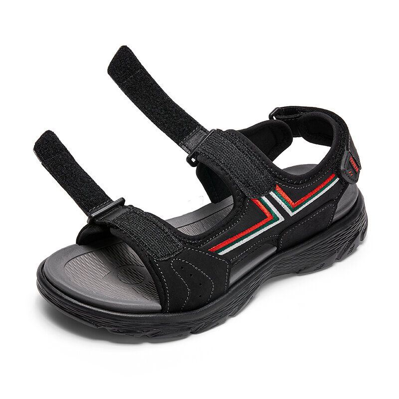 Heren Leer Ademend Antislip Geopend Comfy Beach Casual Outdoor Sandalen