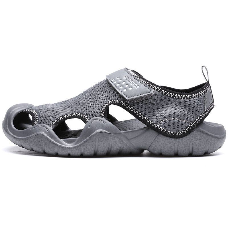 Heren Mesh Stof Antislip Haak Lus Gesloten Teen Casual Strand Sandalen