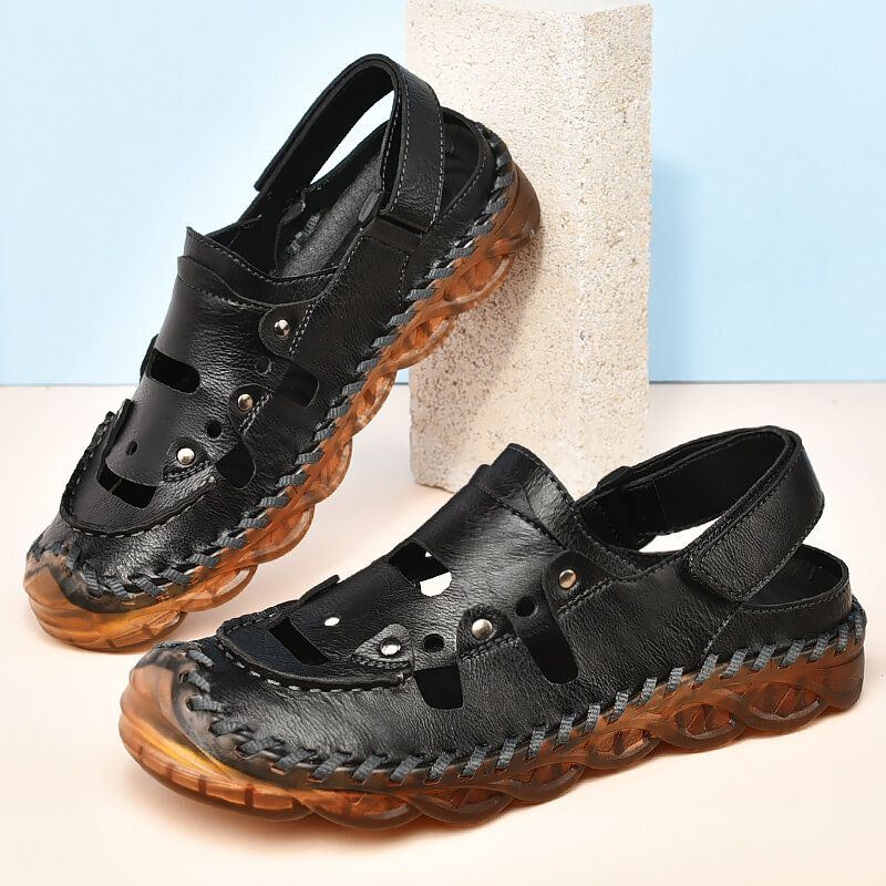 Heren Microfiber Ademend Antislip Gesloten Teen Casual Outdoor Sandalen