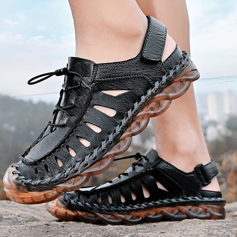 Heren Microfiber Ademend Antislip Gesloten Teen Casual Outdoor Sandalen