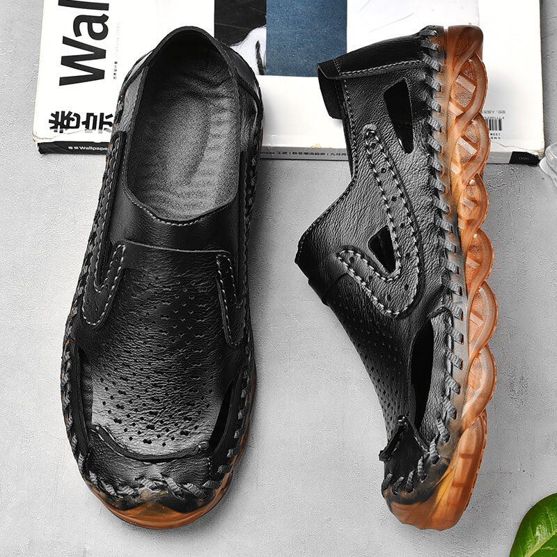 Heren Microfiber Ademend Antislip Gesloten Teen Casual Outdoor Sandalen