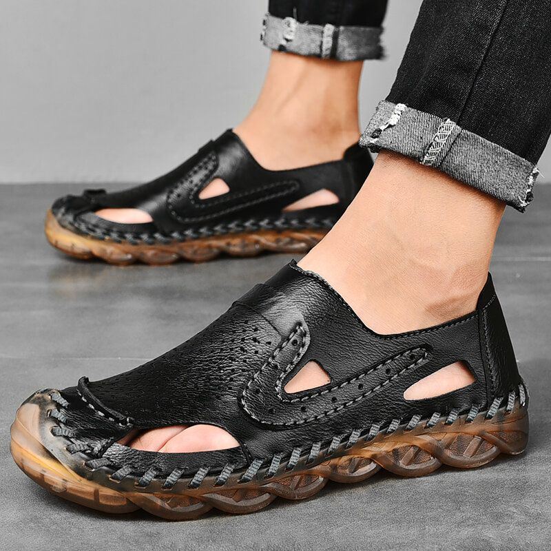 Heren Microfiber Ademend Antislip Gesloten Teen Casual Outdoor Sandalen