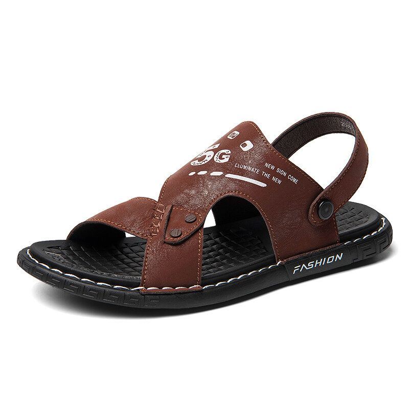 Heren Microfiber Ademend Antislip Twee Manieren Geopend Casual Strandsandalen