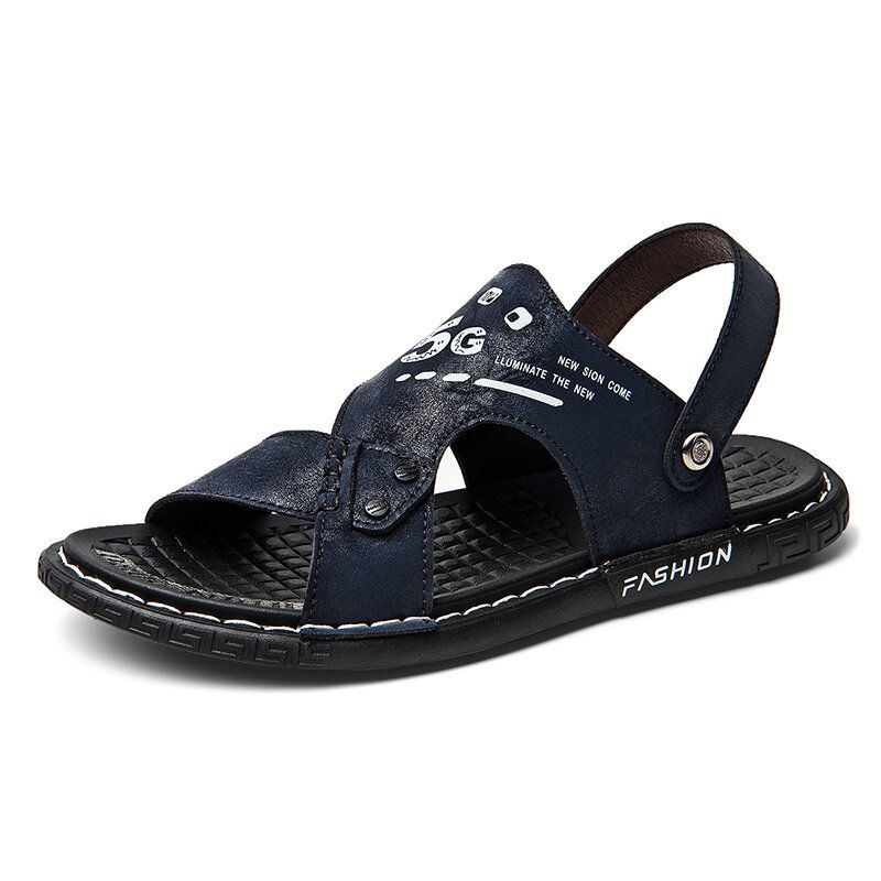 Heren Microfiber Ademend Antislip Twee Manieren Geopend Casual Strandsandalen