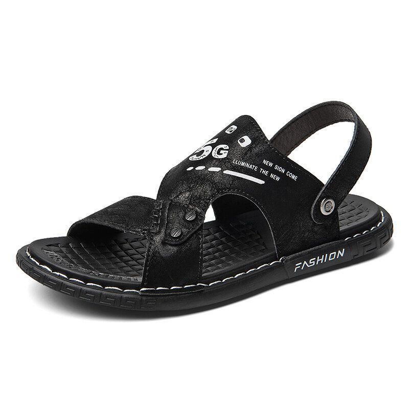 Heren Microfiber Ademend Antislip Twee Manieren Geopend Casual Strandsandalen