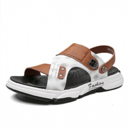 Heren Microfiber Ademend Antislip Twee Manieren Geopend Casual Strandsandalen