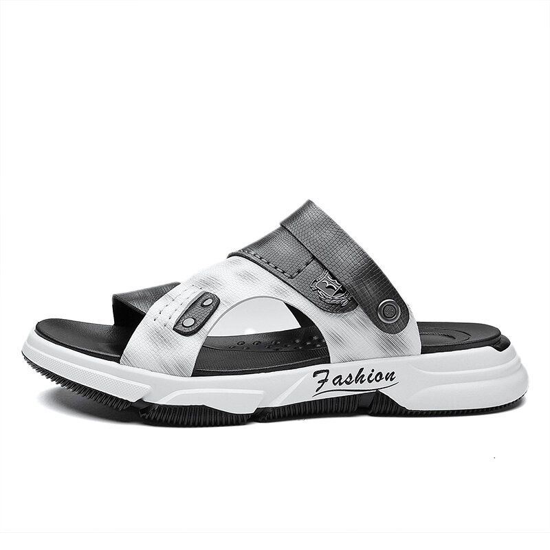 Heren Microfiber Ademend Antislip Twee Manieren Geopend Casual Strandsandalen