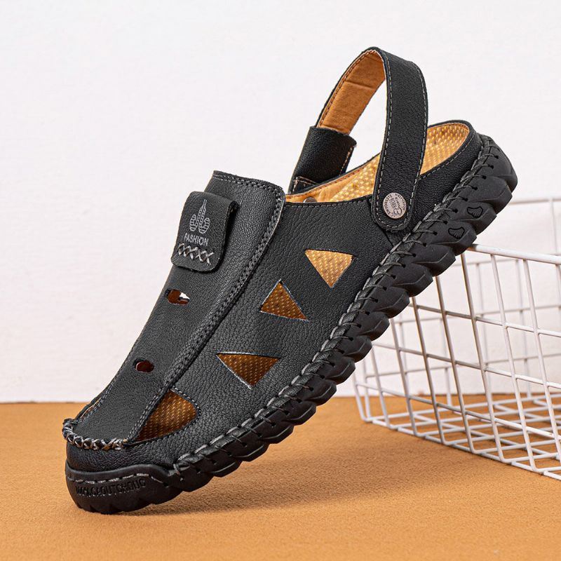 Heren Microfiber Ademend Tweerichtings Gesloten Teen Antislip Outdoor Casual Sandalen