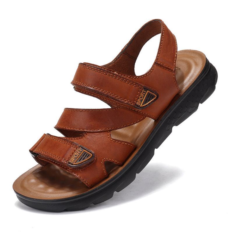 Heren Microfiber Leer Casual Antislip Klittenband Sandalen