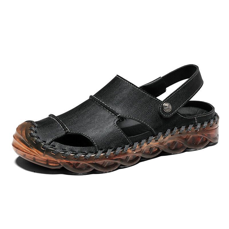 Heren Microfiber Leer In Twee Richtingen Die Antislip Sandalen Dragen