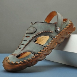 Heren Microfiber Leer Waterdicht Twee-weg Ademend Toebeschermde Toevallige Sandalen