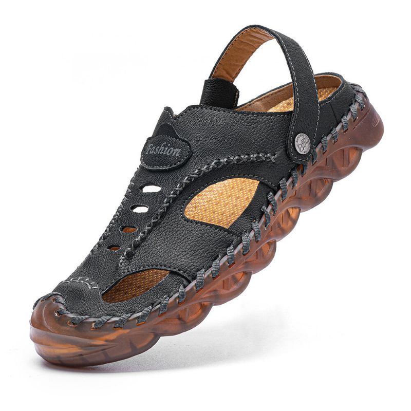 Heren Microfiber Leer Waterdicht Twee-weg Ademend Toebeschermde Toevallige Sandalen