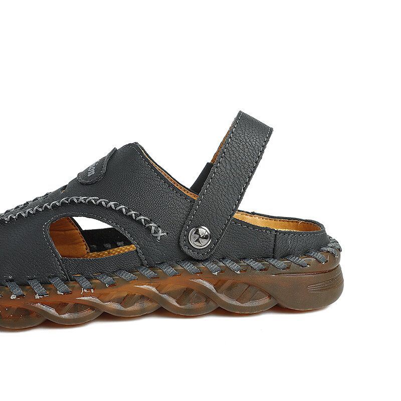 Heren Microfiber Leer Waterdicht Twee-weg Ademend Toebeschermde Toevallige Sandalen