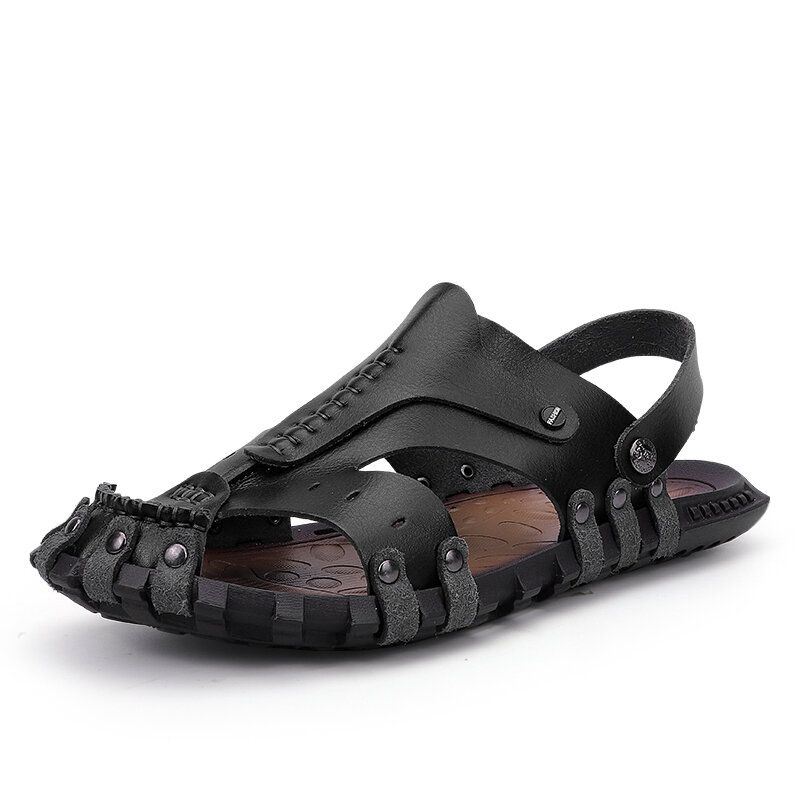 Heren Microfiber Stiching Casual Strand Leren Sandalen