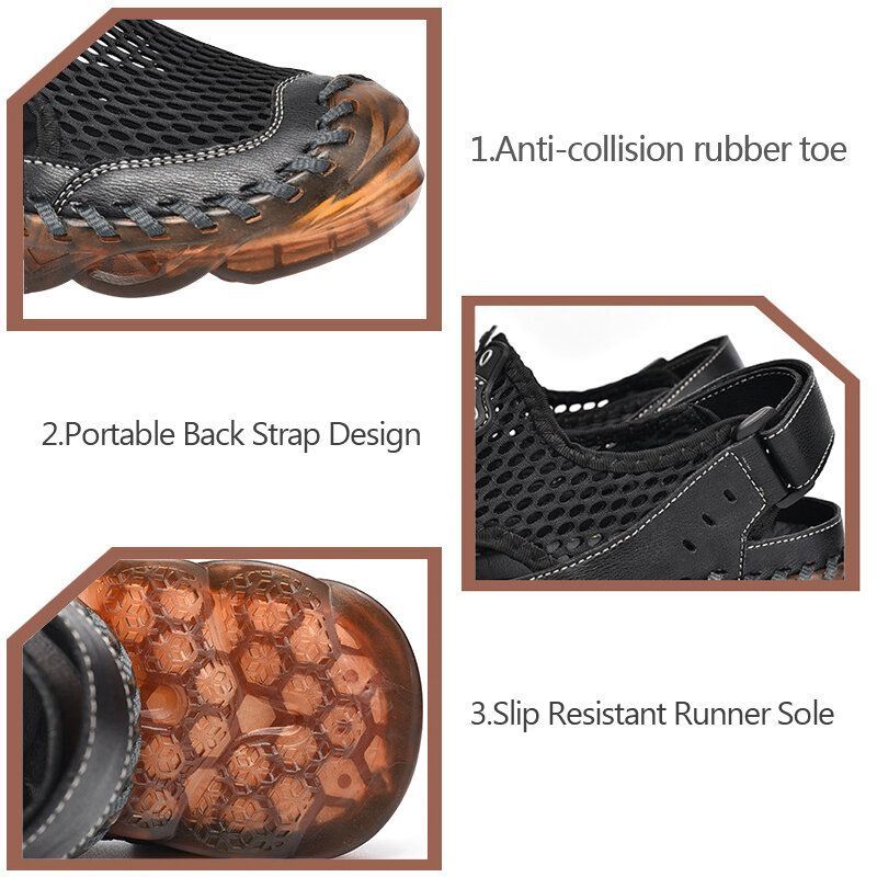 Heren Outdoor Mesh Handstiksels Gesloten Teen Waterschoenen