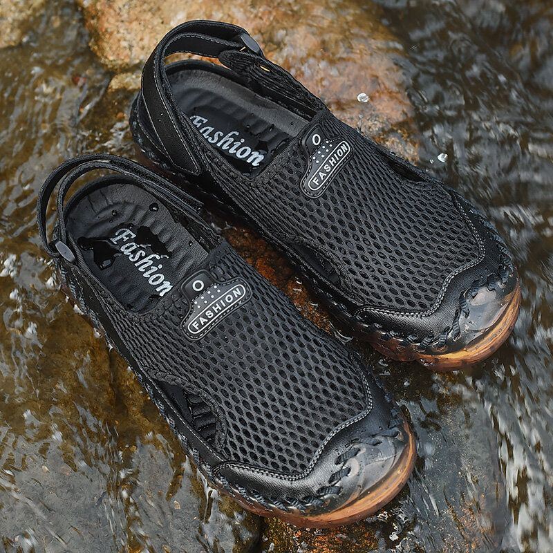 Heren Outdoor Mesh Handstiksels Gesloten Teen Waterschoenen