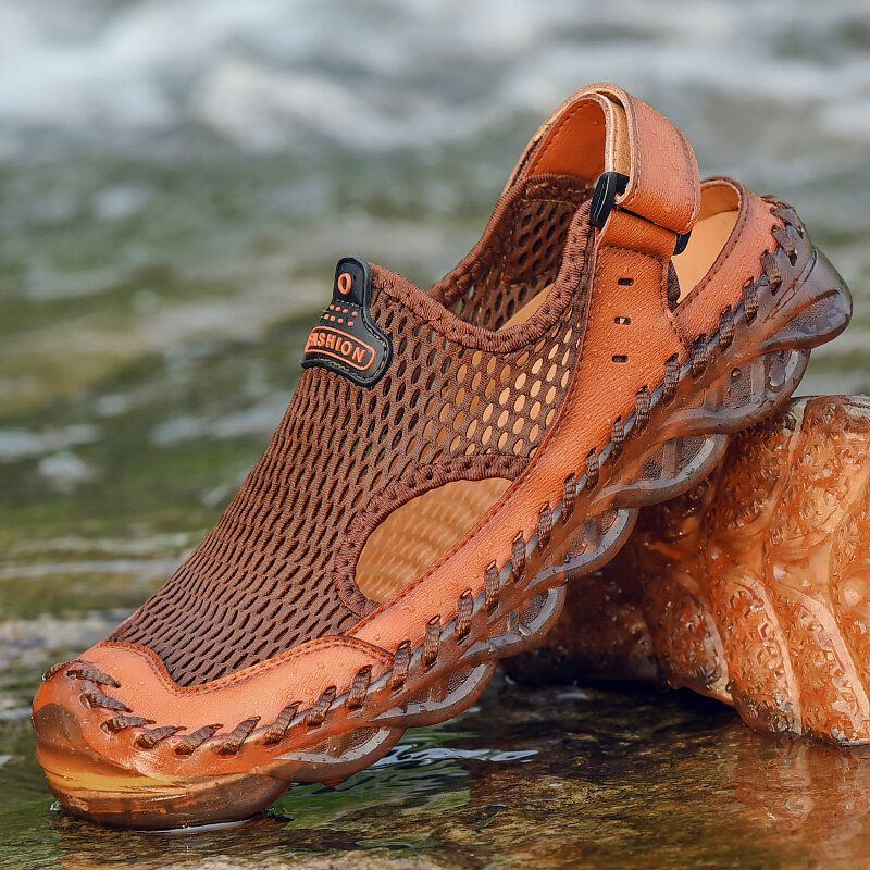 Heren Outdoor Mesh Handstiksels Gesloten Teen Waterschoenen