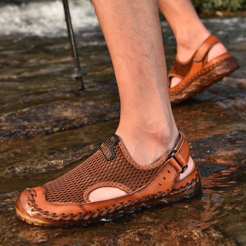 Heren Outdoor Mesh Handstiksels Gesloten Teen Waterschoenen