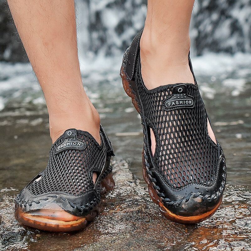 Heren Outdoor Mesh Handstiksels Gesloten Teen Waterschoenen