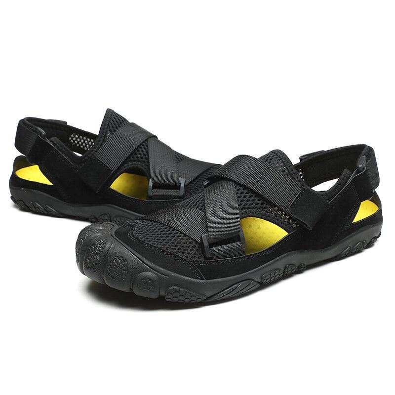 Heren Outdoor Rubber Neus Mesh Splicing Antislip Water Wandelsandalen