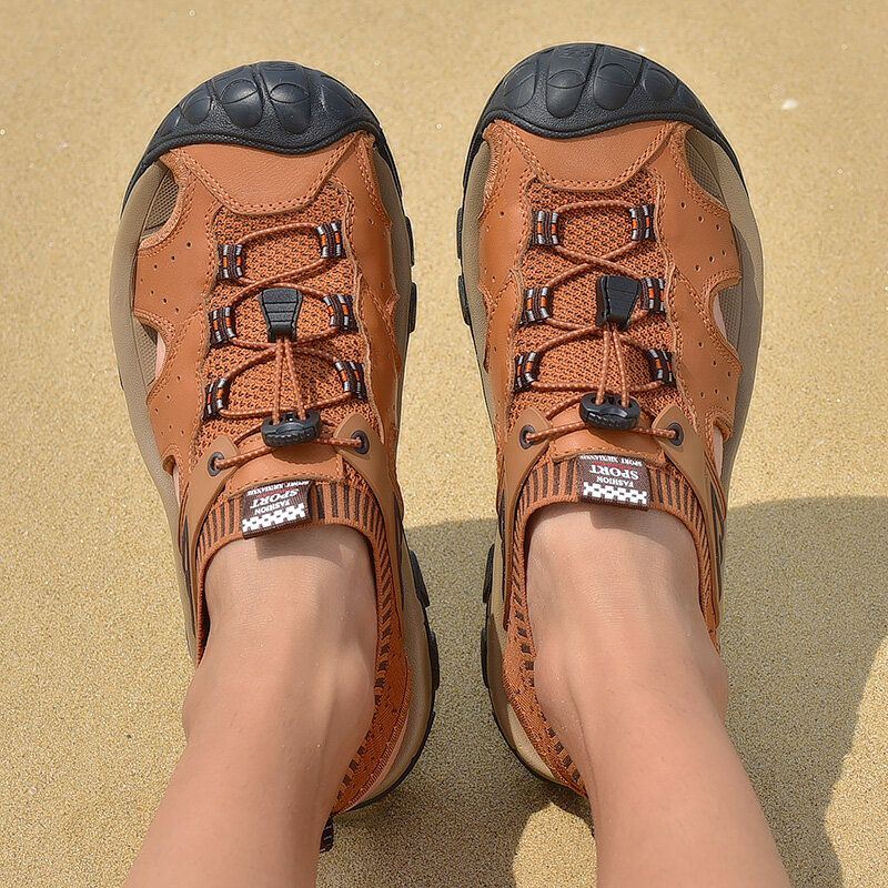 Heren Outdoor Zachte Zolen Hollow Out Strand Close Toes Sandalen