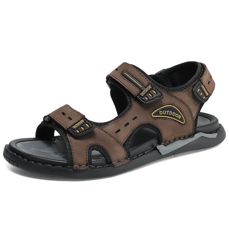 Heren Rundleer Ademend Antislip Geopend Strand Casual Outdoor Sandalen