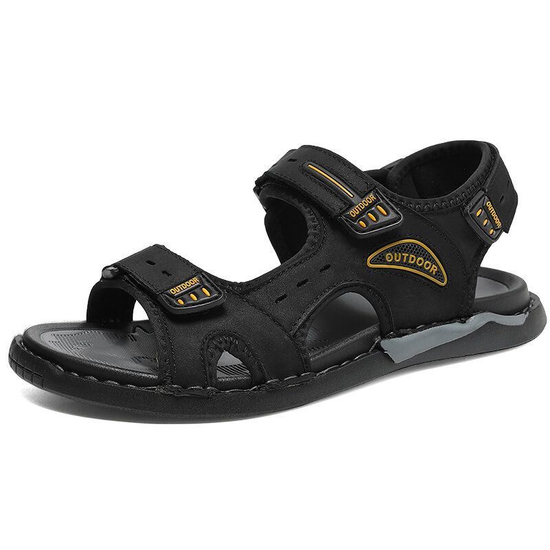 Heren Rundleer Ademend Antislip Geopend Strand Casual Outdoor Sandalen