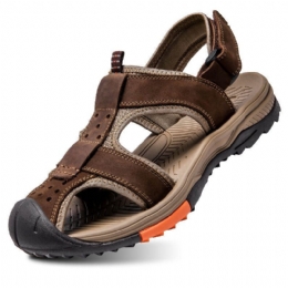 Heren Rundleer Ademend Antislip Gesloten Teen Strand Casual Outdoor Sandalen