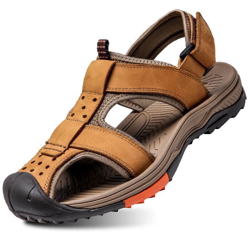 Heren Rundleer Ademend Antislip Gesloten Teen Strand Casual Outdoor Sandalen