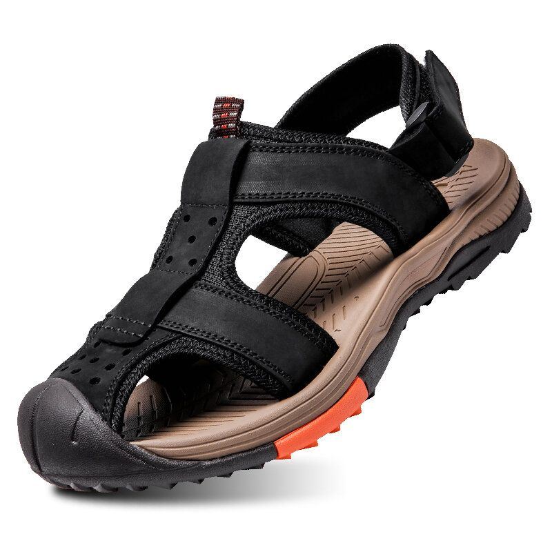 Heren Rundleer Ademend Antislip Gesloten Teen Strand Casual Outdoor Sandalen