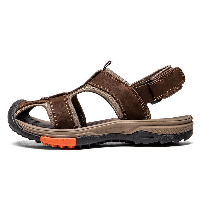 Heren Rundleer Ademend Antislip Gesloten Teen Strand Casual Outdoor Sandalen